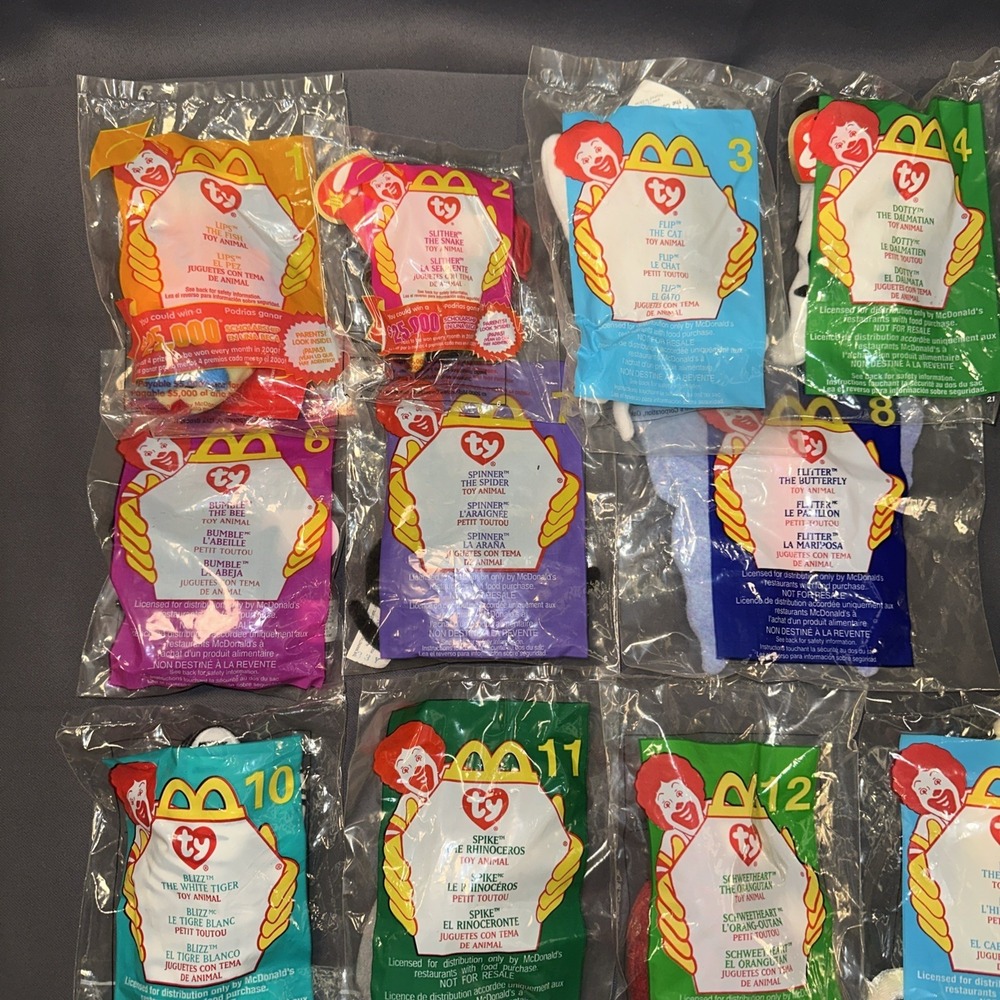 Lot Of 90+ Ty McDonalds Beanie Babies 1999 2000 NEW Unopened + Happy Meal Bags - Picture 16 of 16